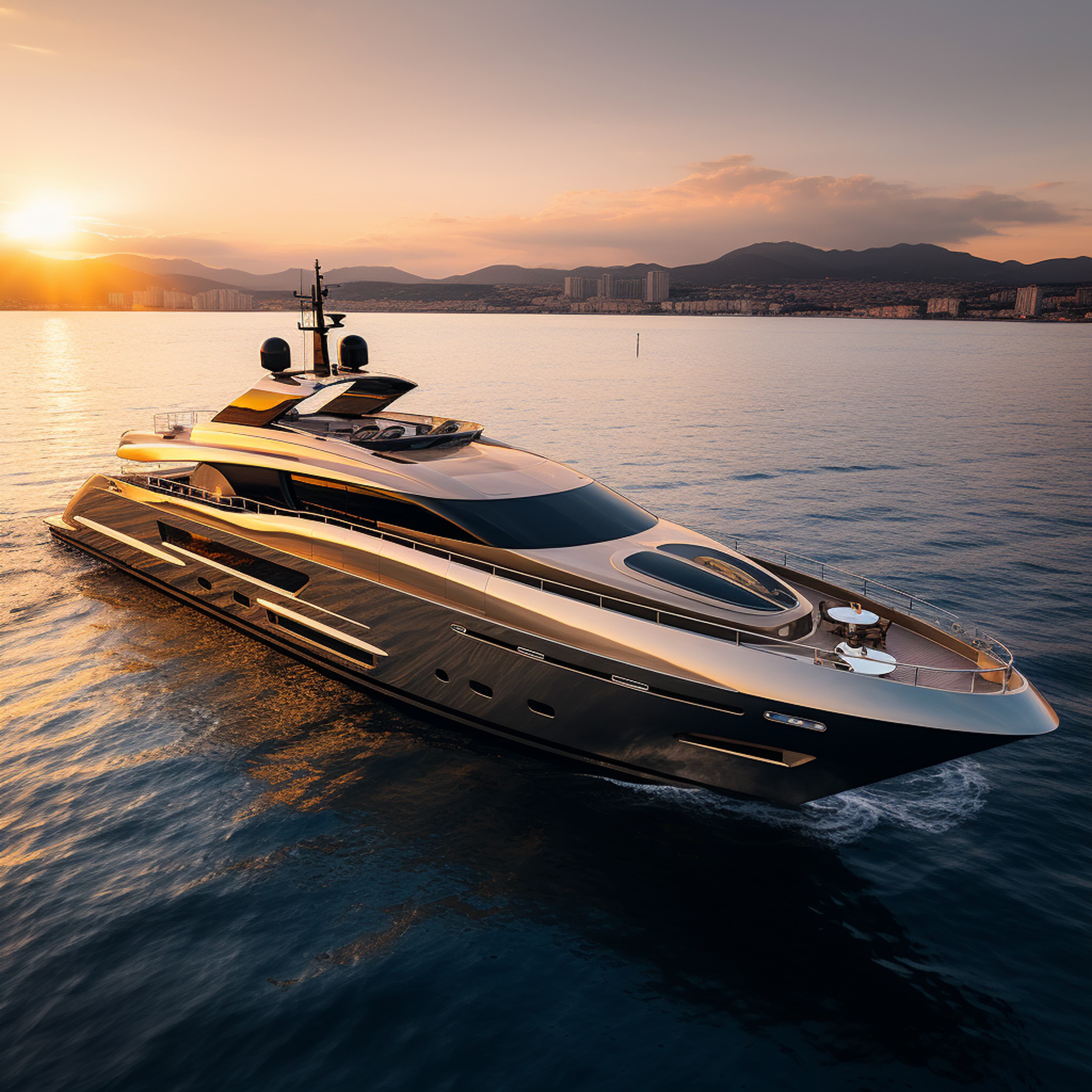 Luxury yacht in South Florida waters